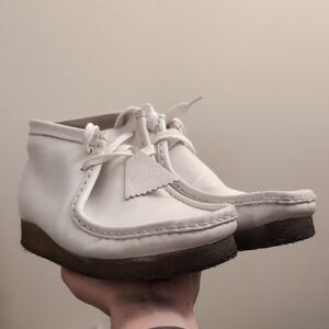 Clarks Wallabees White Leather High Top